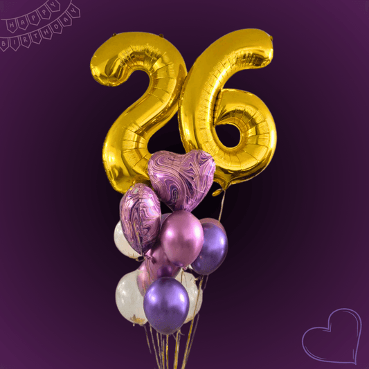 זר בלונים מודרני לאישה ליום הולדת | שוקולטי