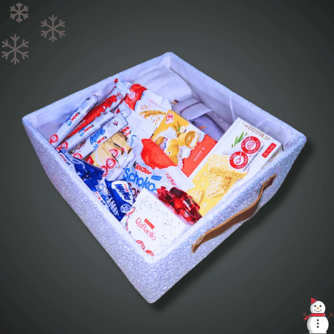 מארז "שלג" - מארז שמיכה ושוקולדים מפנק | שוקולטי