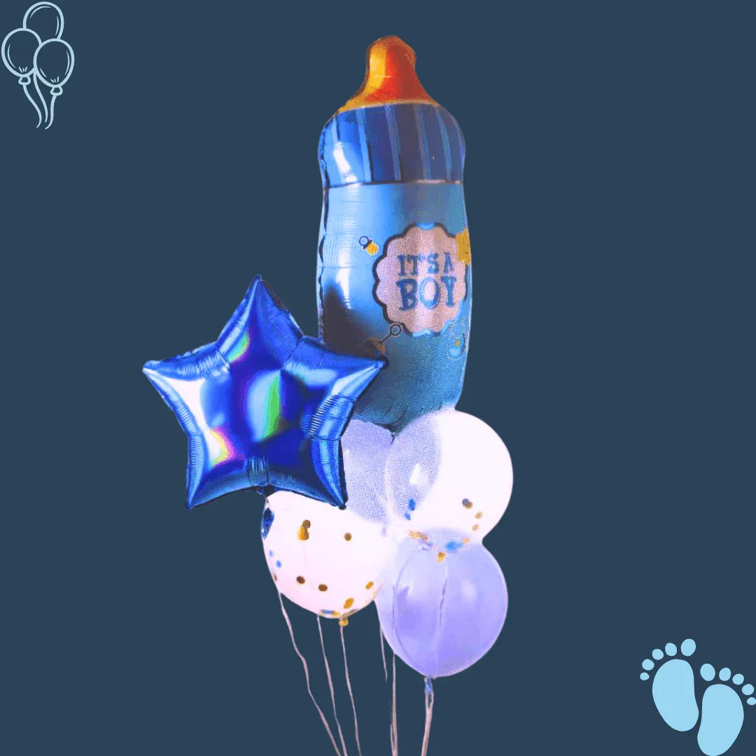 זר בלונים ליולדת בן - משלוח מתנה עד החדר | שוקולטי