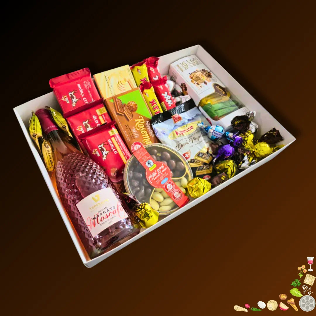 מארז "אליהו" - מארז שוקולד ויין יוקרתי כשר למהדרין - כשר לפסח | שוקולטי