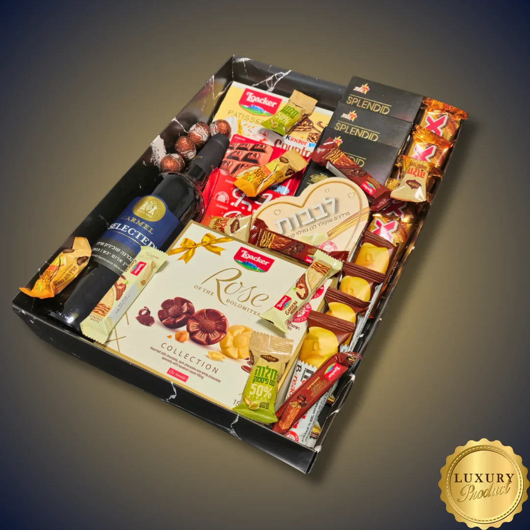 מארז "אביב" - מארז שוקולד ויין יוקרתי | שוקולטי