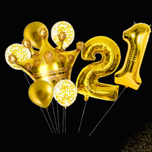 זר בלונים ליום הולדת עם ספרות וכתר | שוקולטי