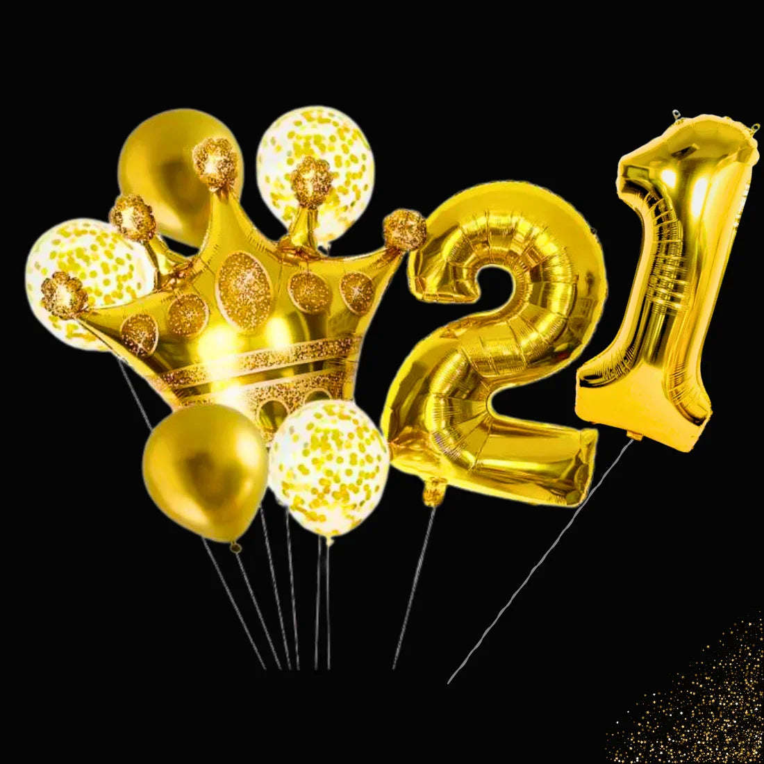 זר בלונים ליום הולדת עם ספרות וכתר | שוקולטי