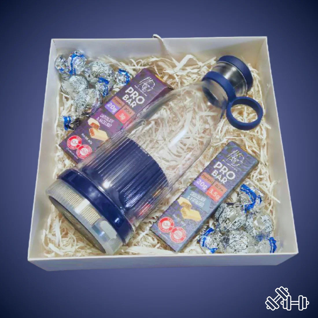 מארז "שון" - מארז לחובבי כושר עם שייקר נייד וחטיפי חלבון | שוקולטי