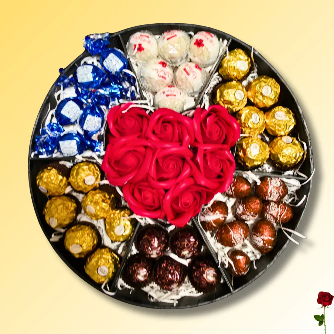 מארז "עמית" - מארז שוקולד ופרחים לאוהבים | שוקולטי