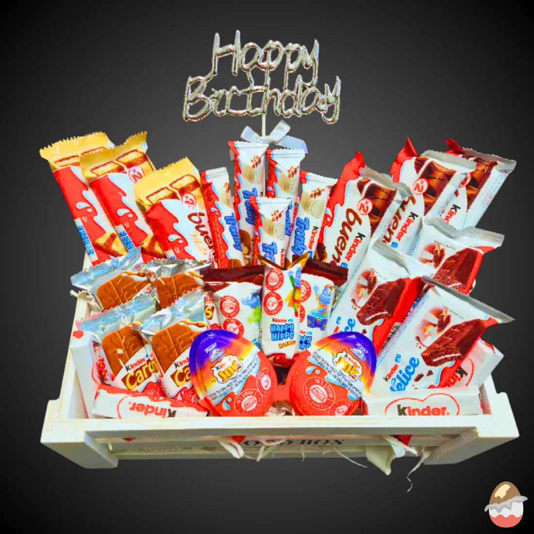 מארז "יעל" - מארז קינדר בסלסלת עץ ליום הולדת | שוקולטי