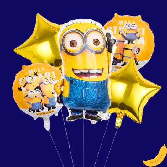 זר בלונים מניונים וכוכבים | שוקולטי