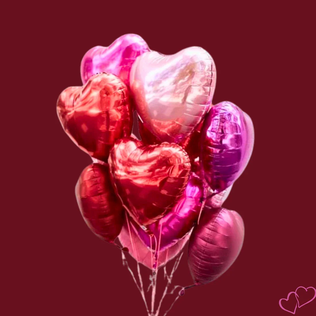 זר בלונים מלא באהבה - זר לבבות | שוקולטי