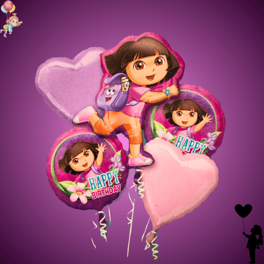 זר בלונים 'דורה' - בלונים לילדות | שוקולטי