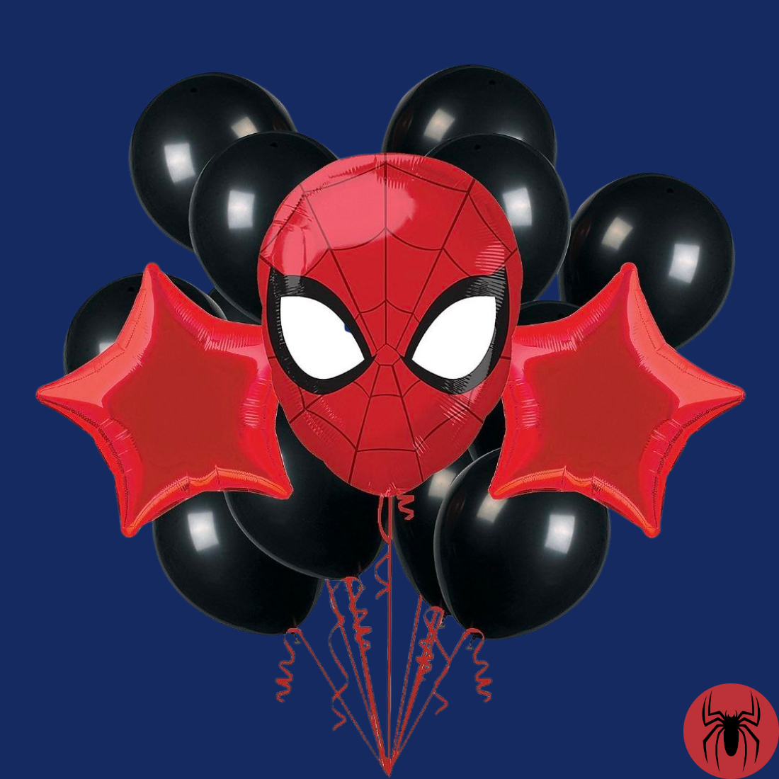 זר בלונים ספיידרמן אדום שחור | שוקולטי