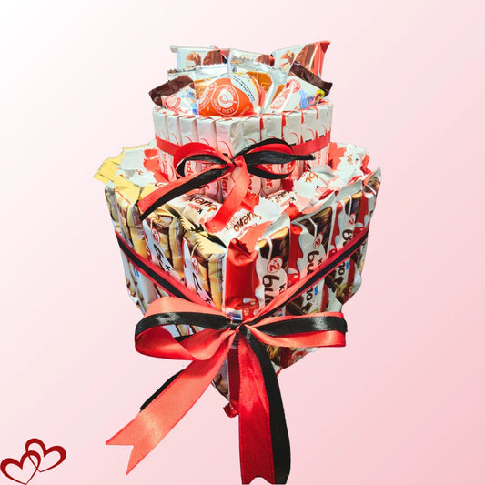 מארז "מיקה" - מארז קינדרים 2 קומות בצורת לב | שוקולטי