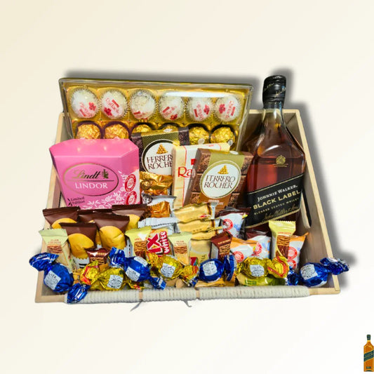 מארז "ערן" - סלסלת יוקרתית פרלינים עם ויסקי | שוקולטי