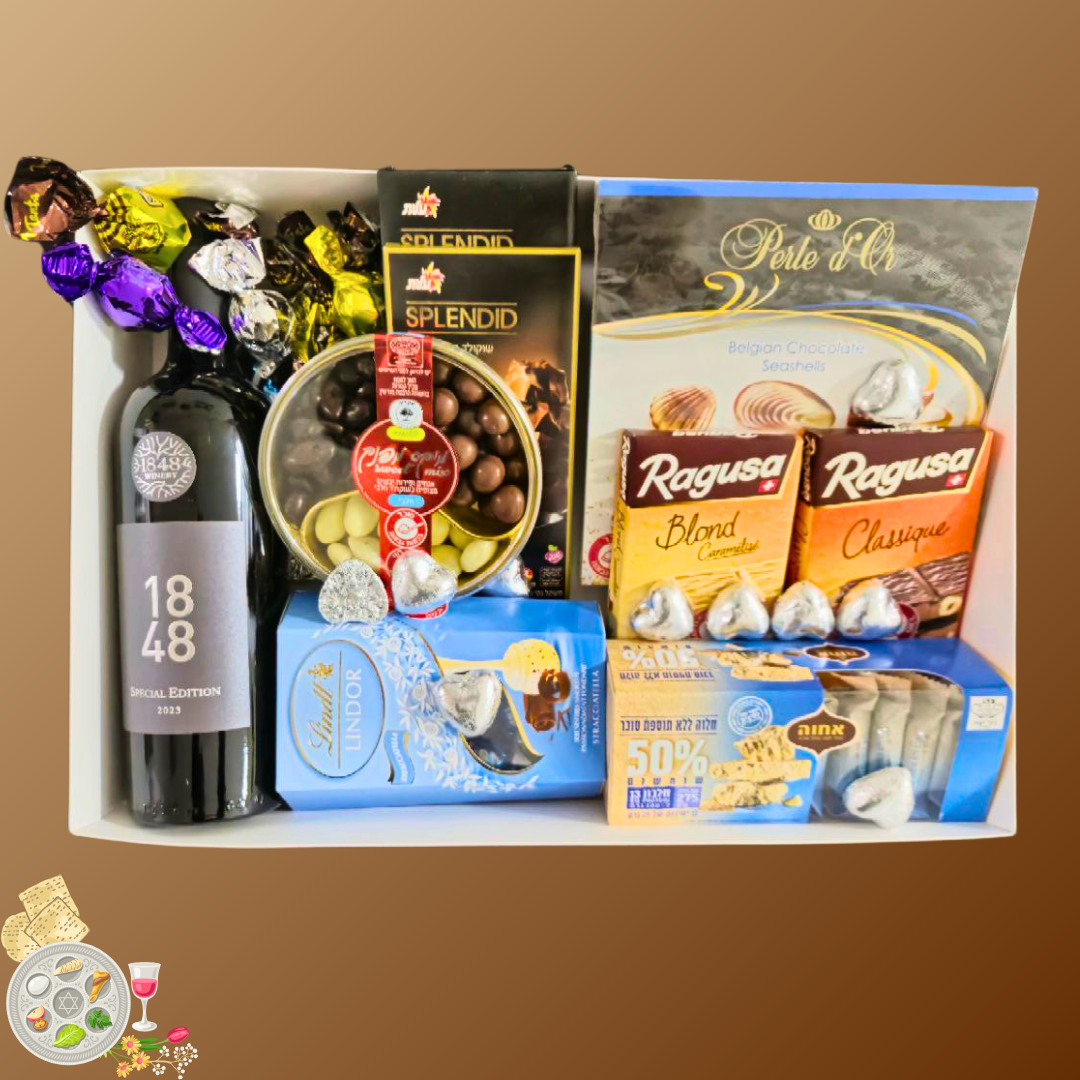 מארז "עופר" - מארז שוקולד ויין יוקרתי - כשר לפסח | שוקולטי