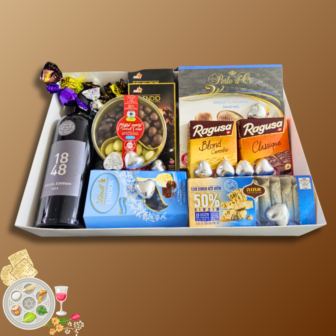 מארז "עופר" - מארז שוקולד ויין יוקרתי - כשר לפסח | שוקולטי