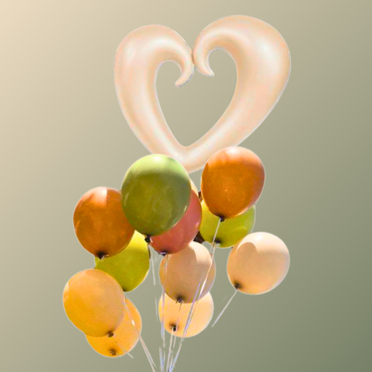 זר בלונים עם לב בסטייל בוהו שיק | שוקולטי