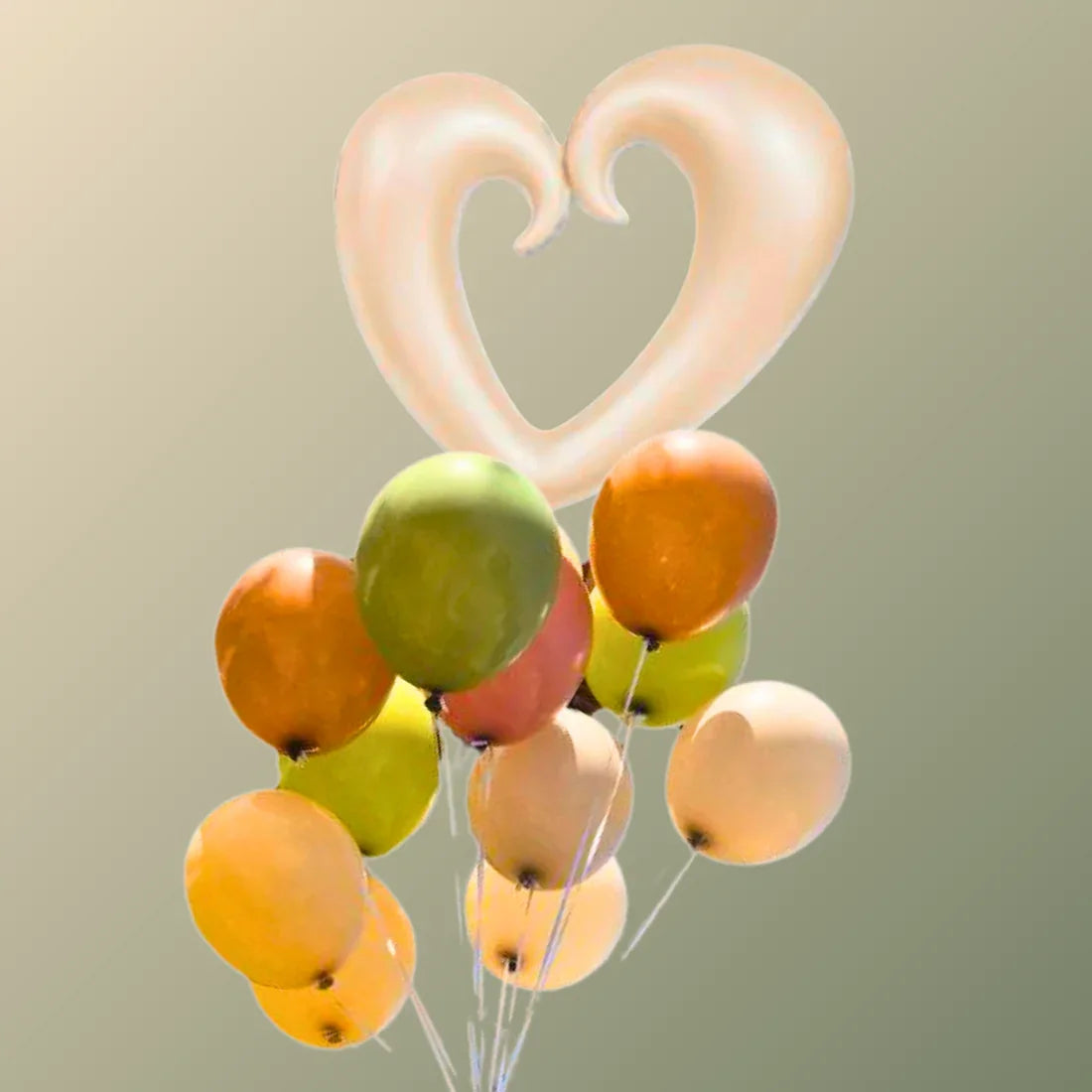 זר בלונים עם לב בסטייל בוהו שיק | שוקולטי