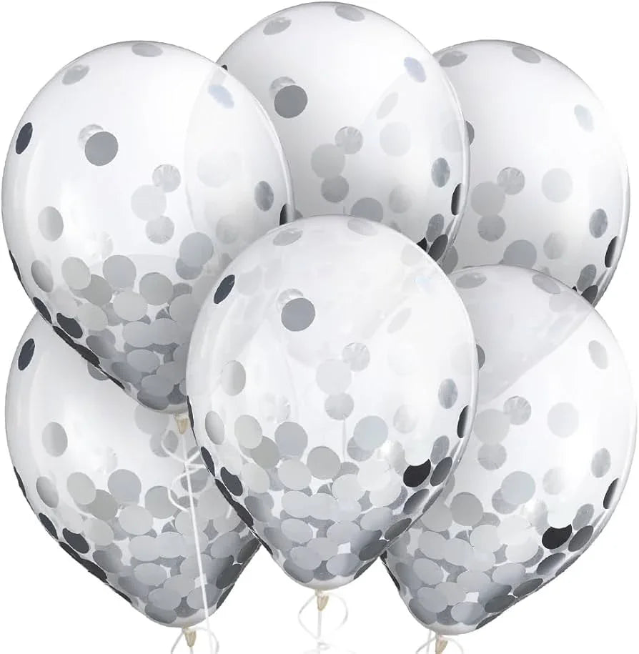 זר בלונים מלא בקונפטי - בלונים ידידותיים לסביבה | שוקולטי