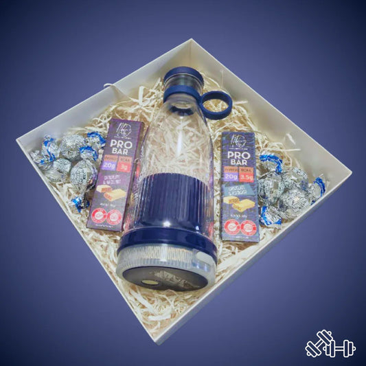 מארז "שון" - מארז לחובבי כושר עם שייקר נייד וחטיפי חלבון | שוקולטי